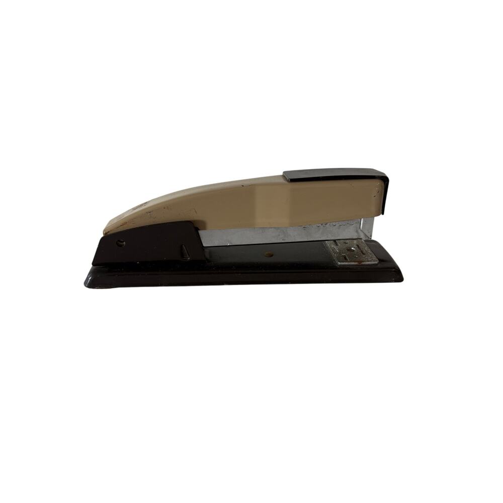 Vintage Swingline 747 Stapler Tan Brown Made in USA Mid Century Office 2 tone